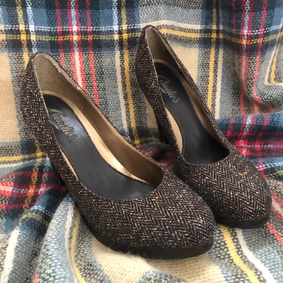 Candies Brown Tweed Heels - Picture 4 of 7